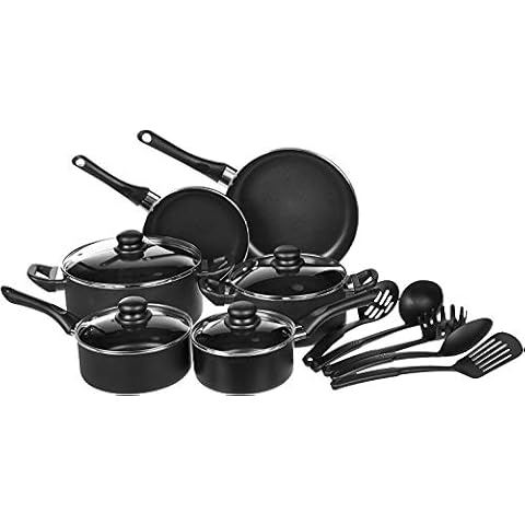 Amazon Basics - 15-teiliges Kochgeschirr mit Antihaftbeschichtung Cover