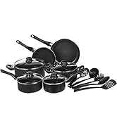 Amazonベーシック ノンスティック調理器具セット 鍋・フライパン・食器類 15点セット