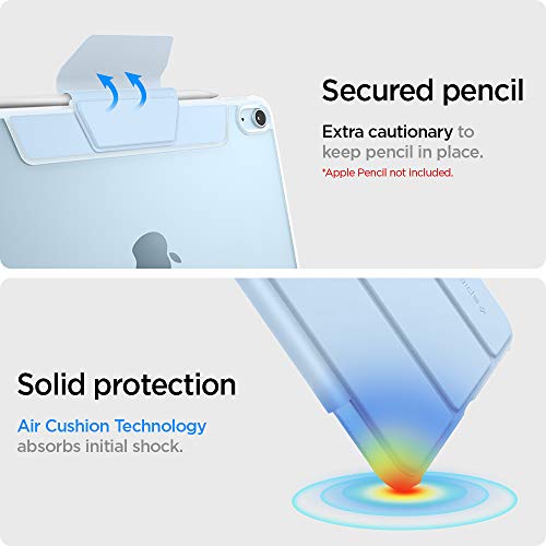 Spigen for iPad Air 11 Inch Case M4 (2026), iPad Air 11 Inch Case M3/M2 (2025-2024), 10.9 Inch 5th/4th Generation Case (2022/2020), Ultra Hybrid Pro Tri-Fold Cover Clear with Pencil Holder, Sky Blue - image 9