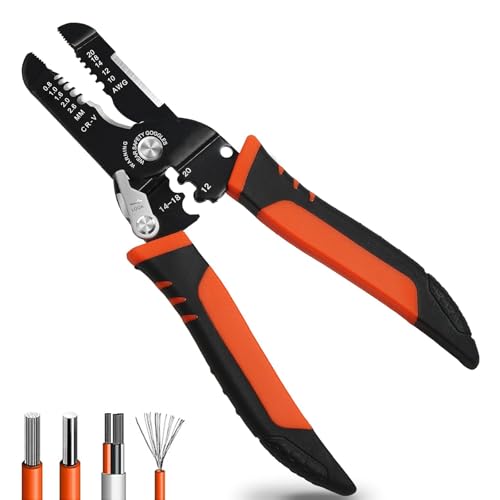 5-In-1 Abisolierzange Schneider Abisolierwerkzeug für 20-10 AWG Kabel, Multifunktionale Abmantelungswerkzeug