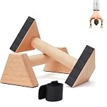 Wooden Parallettes Bars, Solid Pushup Bars Stands, Non-slip Rubber Feet Handstand Bars Calisthenics Equipment for Fitness, Gymnastics, Aerobics, Bodybuilding - Non-slip and Durable