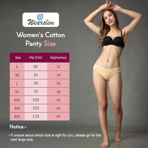 Image of Wearslim Premium Women Soft and Comfortable Women's Cotton Bikini No Show Panty | Ladies Invisible Breathable Briefs Soft Stretch Hipster Underwear