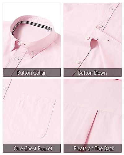 Image of J.VER Men's Oxford Shirt Solid Casual Button Down Collar Shirts Long Sleeve Dress Shirts with Pocket