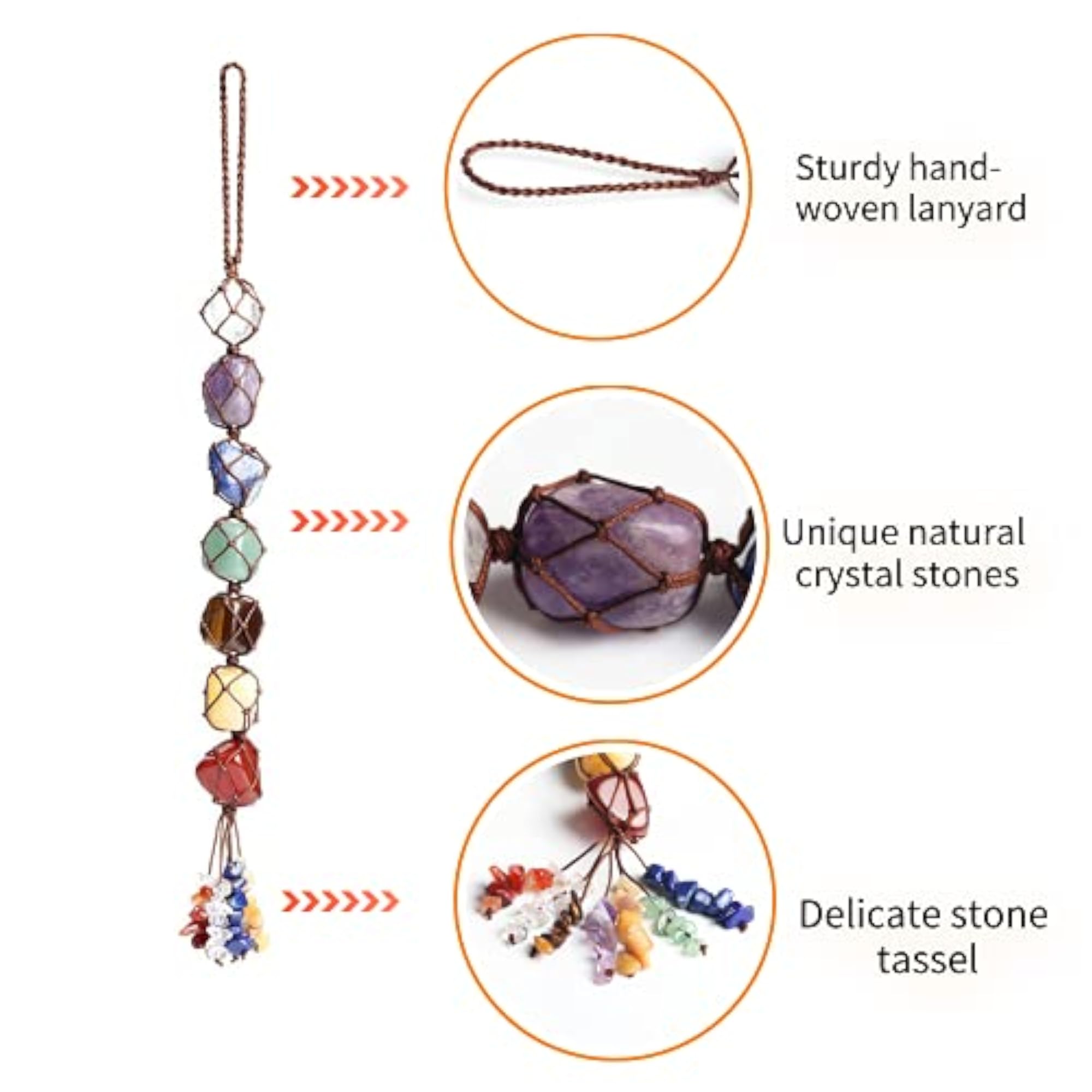 7 Chakra Gemstones Healing Feng Shui Crystals Ornament