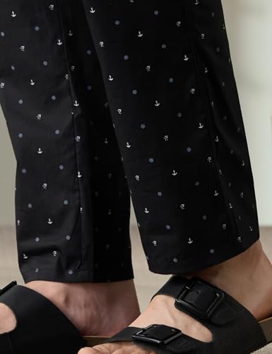 Image of Amazon Brand - Symbol mens 100% Cotton Pyjama /Lounge Pants |Regular Fit | Printed | Available in Plus Sizes