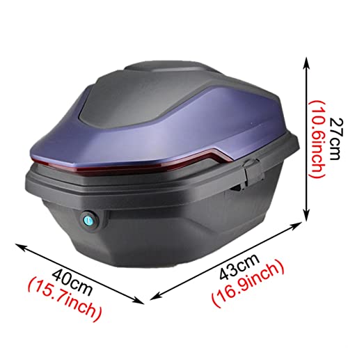 Baúl superior para motocicleta universal con respaldo y reflector trasero 7