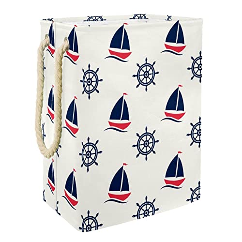 Panier à linge imperméable voilier et gouvernail avec poignées solides - 2