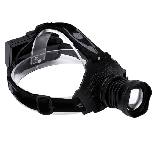 Linterna frontal LED 3600 mAh recargable de alto lumen con zoom y haz de 110 grados