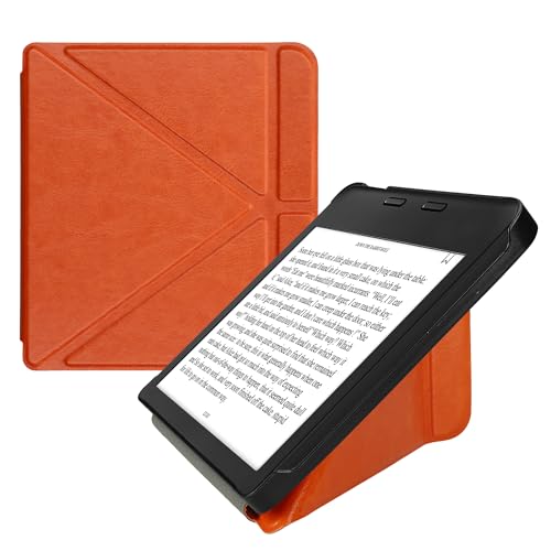 kwmobile Origami Case Compatible with Kobo Libra 2 Case - Slim PU Leather Cover with Stand - Orange