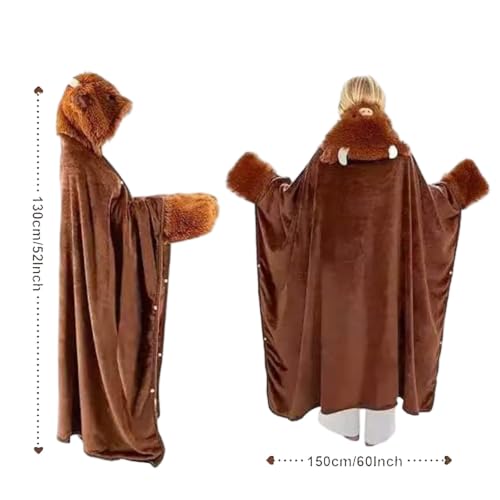 Image of Halloween Animal Hooded Blanket Cape Plush Costume Inspired Wearable