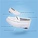 Wygwlg Fashionable Non Slip Nursing Shoes, Women's Breathable Hollow Out Slip-On Leather White Nurse Working Shoes, Cute Non Tiring Feet Soft Bottom Uffer Wipeable Nonslip Hospital(White-Pink,4.5)