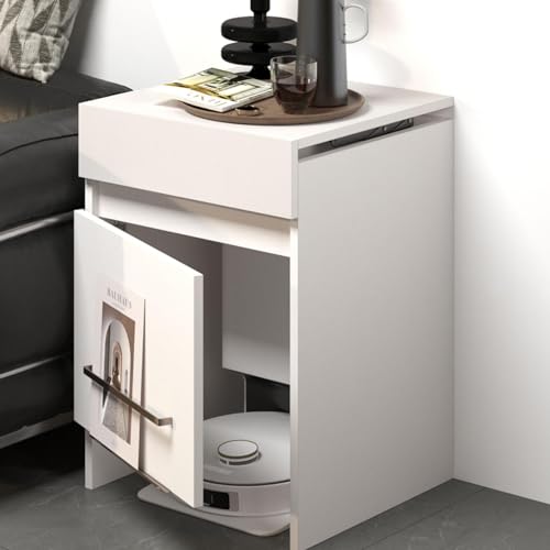 Meuble pour aspirateur robot qui cache les câbles de charge