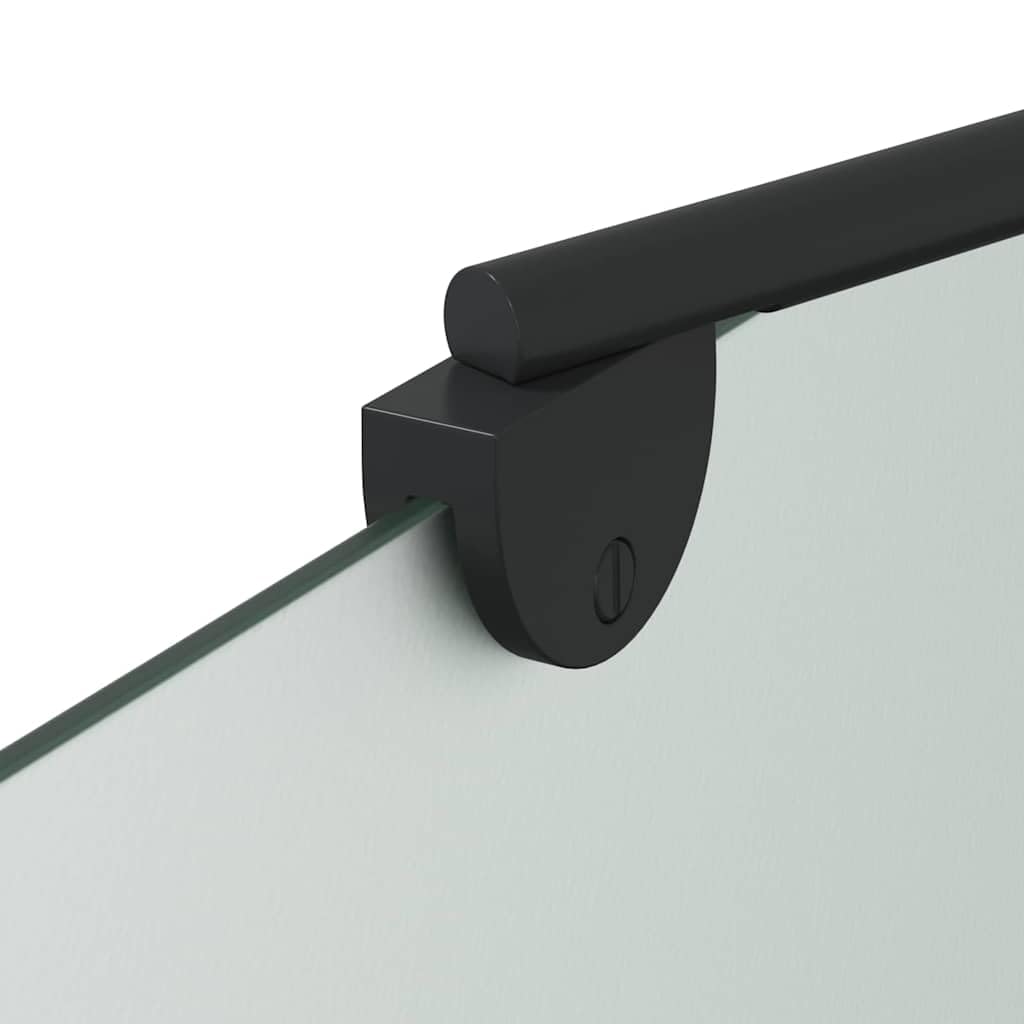Mampara para bañera de 120 x 68 x 130 cm, de cristal de seguridad con perfil de aluminio, plegable, color negro
