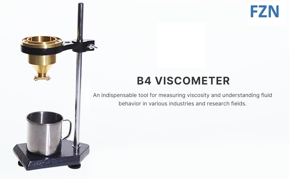 FZN Portable Ford Cup B-4 Liquid Flow Meter Viscometer With Heavy Cast Iron Stand (B4) - Image 2 thumbnail