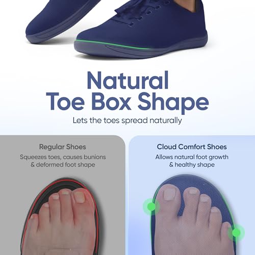 Image of Frido Cloud Comfort Lace-up Shoes for Men | Lightweight Sports Shoes with Zero-Drop Design & Wide Toe Box | Breathable Knit Running Shoes for Man | Casual Sneakers