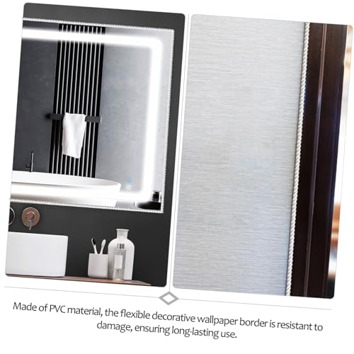 Housoutil 4 Peças De Linhas Suaves Decorativas De Pvc Moldura De Espelho Guarnição De Moldagem Casca