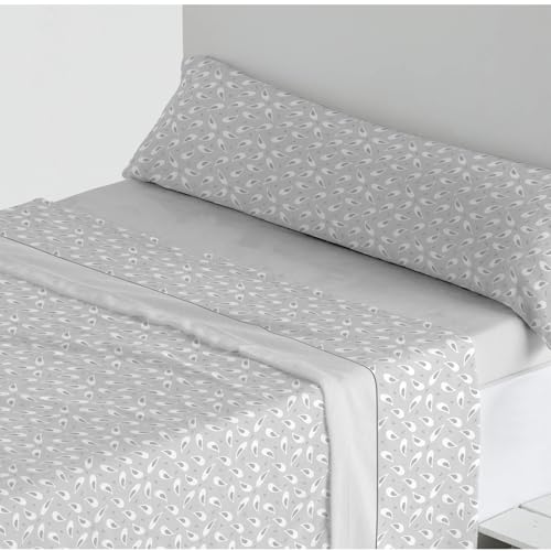 Lanovenanube Juego de sábanas coralina Mila Cama de 180 Cm - Color Gris