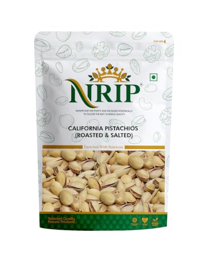 Image of NRIP Premium California Roasted & Salted Pistachios 200g | Healthy Snacks, Dry Fruits, Pista | Tasty & Healthy | High in Protein & Dietary Fiber | Low Calorie Nuts