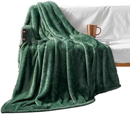 Exclusivo Mezcla Fuzzy Fleece Throw Blanket, 127x178 CM Sofa Throws, Soft Flannel Throws for Sofa, Dusty Pink Blanket