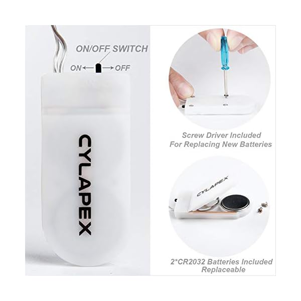 CYLAPEX 12 Stück blaue Lichterkette, batteriebetrieben, sternenklare Lichterkette auf 1 m silberfarbenem Kupferdraht DIY… – Bild 7