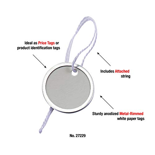 Lucky Line Paper Tag 1-1/4" With String, 25 Per Pack, White (27229) #TOP5