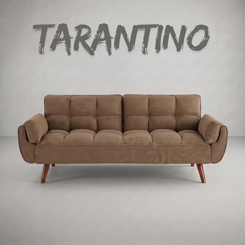 Image of Tarantino 3-Seater Convertible Sofa Cum Bed | Modern Tufted Upholstered Folding Sleeper Sofa for Living Room | High-Density Foam Comfort | Space Saving Couch Bed for Home (Light Brown)