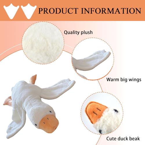 PcvGef Gans Kuscheltier, Weiches Gans Plüschtier, Gewichtskuscheltier, 50cm Groß, Ente Kuscheltier, Ideal Als Schlafbegleiter Und Dekoration