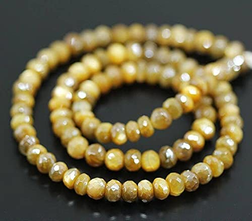 Rondelle moonstone jaune facettée LKBEADS de 6mm, l'excellence des gemmes