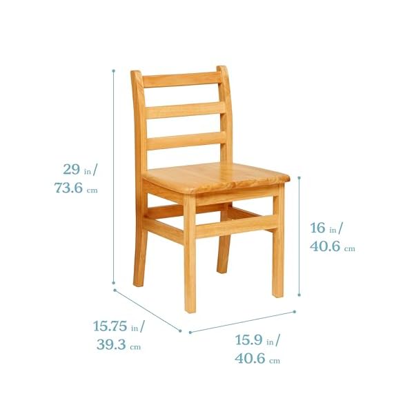 Ecr4kids three rung ladderback chair 16 seat height classroom seating honey 2 pack  urban country home decor