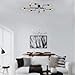 UNITARY Farmhouse Semi Flush Mount Ceiling Light Fixture, Lights for Bedroom, Black Metal Sputnik Kitchen Light Fixtures with 8 E26 Bulb Sockets, Hallway Light Fixtures, Lamps for Living Room