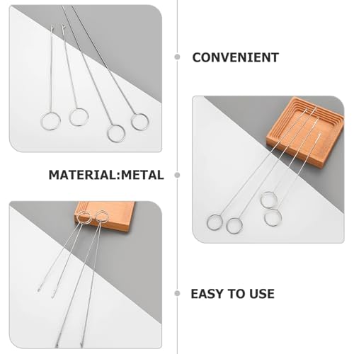 Image of 17Pcs Sewing Loop Turner Hook with Latch,Handmade Sewing Tools DIY Knitting Accessories,for Silicone Beads Fabric Tube Straps Belts Strips,2 Size- Long & Short Stainless Steel Loop Turner