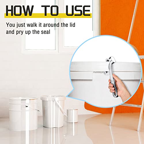 Romooa Aluminum Bucket Opener 5 Gallon Pail Opener Silver Buckets Lid Wrench Metal Can Opener Lid Remover Tool For Home Industrial Use (2 Pieces) #TOP4