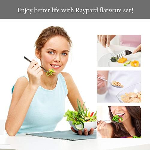 RayPard 16-Piece Stainless-Steel Cutlery Set, Flatware Set Service for 4, Tableware Dinnerware Set Knife Fork Spoon