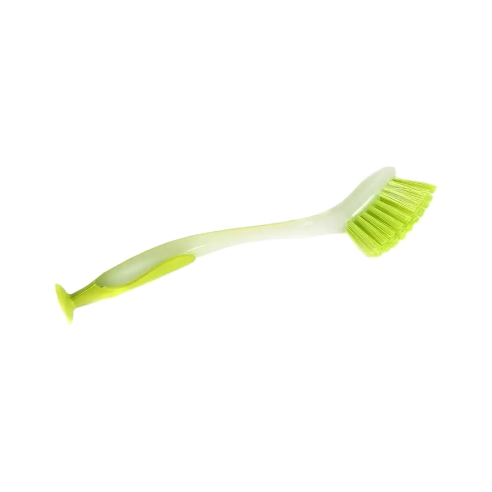 4pcs Multifunctional Pot Cleaning Brush Vertical Dishwashing Kitchen Suction Cup Type Sink Scrub LongHandle Tool(Chartreuse)