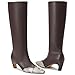 Beauty Cry Brown Snakeskin Knee High Boots for Women Kitten Heel Tall Boots Square Toe Fashion Sexy Boots