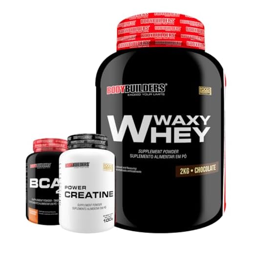 Kit Waxy Whey 2kg + BCAA 4,5 100g + Power Creatina 100g – Bodybuilders Sabor Chocolate