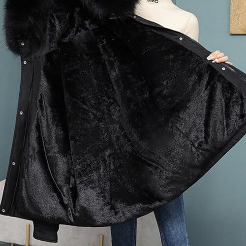 Veste en peluche pour femmes manteau grande taille chaud à capuche en coton