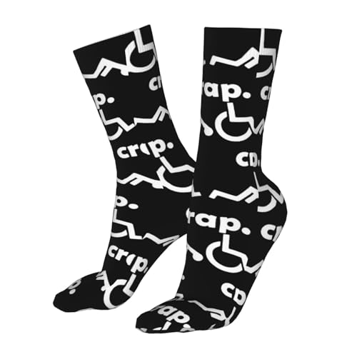 Crap Handicap Funny Wheelchair Air Cushioned Running Socks Breathable Round Neck Socks3