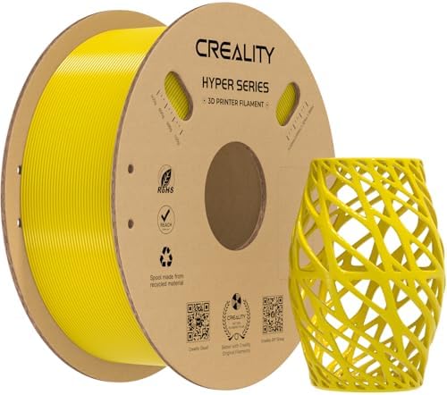 Creality Hyper PETG Filament 1,75 mm pour K1 Max, Filament d'imprimante 3D Conçu pour Une Vitesse élevée de 30 à 600 mm/s, 1 kg (2,2 LB)/Bobine de Filament, Précision Dimensionnelle ±0,03mm, Jaune