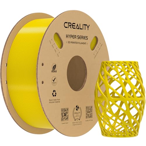 Image of Creality Hyper PETG Filament 1.75mm, High-Speed PETG for 30-600mm /s Printing, Low Stringing, Strong Layer Adhesion, + /- 0.03mm Accuracy,Fits for Most FDM 3D Printers(Yellow)