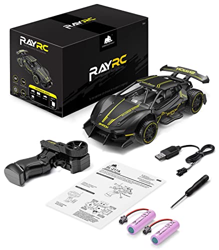 Dodoeleph Rc Cars, Fast Metal Remote Control Car For Kids, 1/24 Alloy Frame Hobby Electric Racing Car Toys 2.4Ghz 2X Rechargeable Batteries For Adults Boys Girls Birthday #TOP7