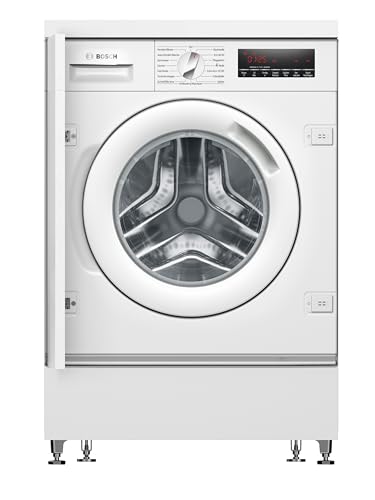 Bosch WIW28443 Serie 8 Einbauwaschmaschine Frontlader, 62 kWh pro 100 Waschzyklen, 1400 UpM, 8 kg, weiß, EcoSilence Drive, SpeedPerfect, VarioTrommel, ActiveWater Plus