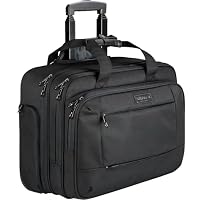 KROSER Rolling Laptop Briefcase Premium Laptop Bag Fits Up to 17.3 Inch Laptop Water-Repellent Wheeled Computer Bag Overnight Roller Case with RFID Pockets for Business/Travel/School/Men/Women-Black
