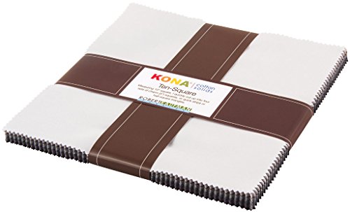 Studio RK Kona Cotton Solids Gray Area Ten Squares 42 10-inch Squares Layer Cake Robert Kaufman Fabrics TEN-254-42