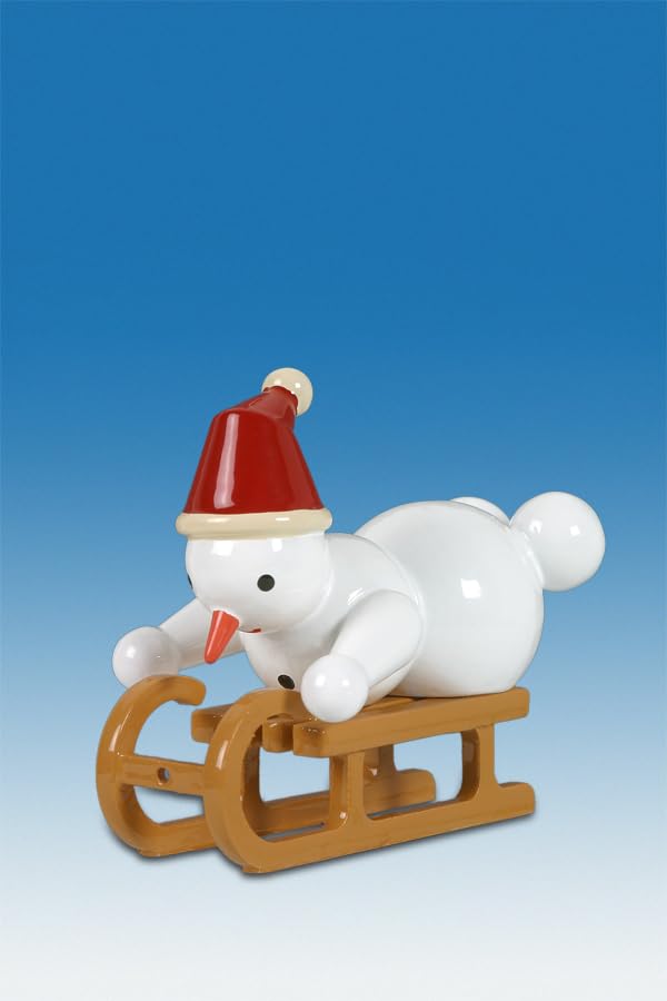 Figurine miniature en bois bonhomme de neige Rudolphs Schatzkiste 6cm