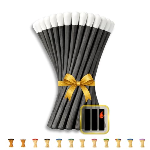 Image of 150 Count | 4 inch Black & White Matches | Strikers Included | Color Tip Wooden Match | Refill for Matchstick Jars, Cloche Display, Holders & Bottles | 4 in inches Long