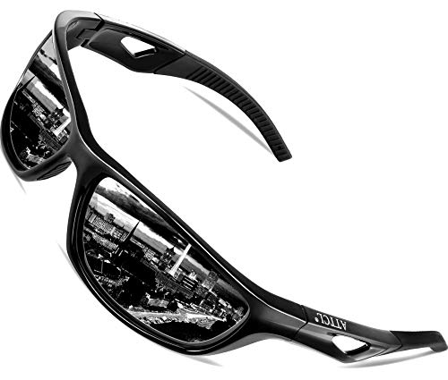 ATTCL Herren Sonnenbrille Polarisierter Sports Fahren Golf Laufen Superleichtes Rahmen 306 Black