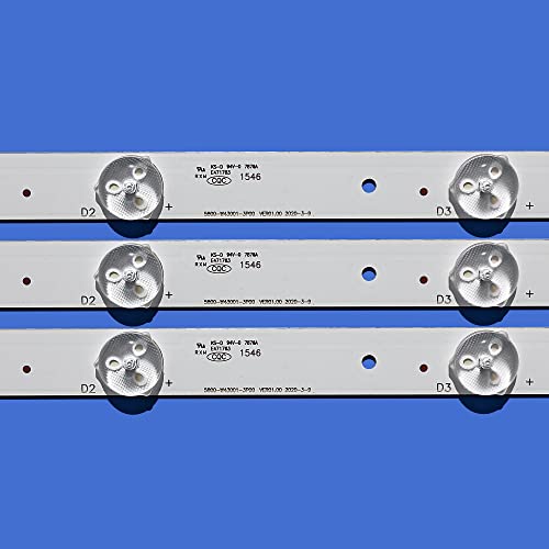 Barra de retroiluminación para Skyworth 43E3000 de 8 piezas y 3v 5800-W43001-3P00