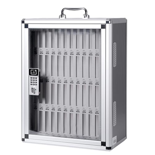 36/48 Posiciones Caja Fuerte portátil de Pared para teléfonos móviles con Cerradura de combinación Seguridad y Durabilidad Adecuada para Muchas Ocasiones(48 bit)