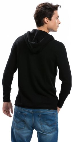 Men's Hoodie - Pure Cashmere Full-Zip Sweatshirt No Pockets Long Sleeves Hand-Knitted4